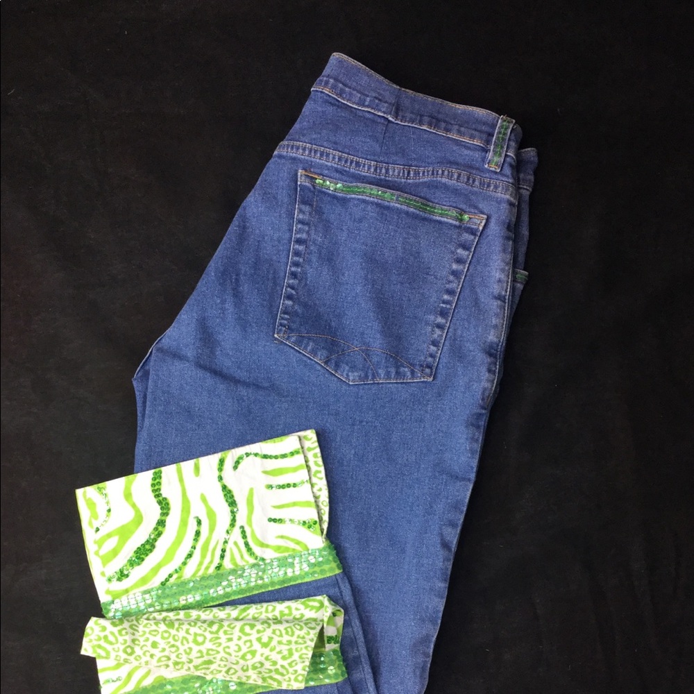 Havenbleu sz 10 Capri Sequin Emblellished Med Wash